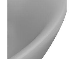 vidaXL Luxe Wasbak - Luxe Wasbakken - Keramische Wastafel - Keramische Wastafels - Wastafel met overloop ovaal 58,5x39 cm keramiek mat donkergrijs