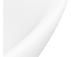 vidaXL Luxe Wasbak - Luxe Wasbakken - Keramische Wastafel - Keramische Wastafels - Wastafel met overloop ovaal 58,5x39 cm keramiek matwit