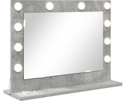 vidaXL - Make-up - Spiegel - Rechthoekig - Beton - Grijs - 60 - x - 45 - x - 18 - cm