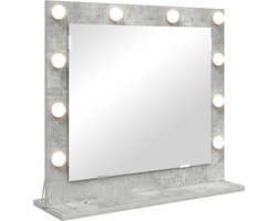 vidaXL - Make-up - Spiegel - Rechthoekig - Beton - Grijs - 60 - x - 55 - x - 18 - cm