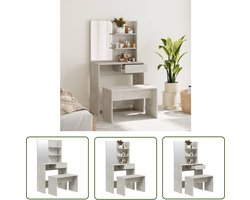 vidaXL Make-up Tafel - Kaptafel - Kaptafelset 74,5x40x141 cm betongrijs - Dressing Table - Salontafel - Beton Grijs