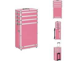 vidaXL - Make-up - trolley - aluminium - roze