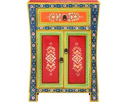 vidaXL Mango Wood - Dressoir - Dressoir handgeschilderd 54x30x74 cm massief mangohout - Vintage Dressoir - Landelijk Interieur - Salontafel