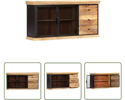 vidaXL Mango Wood Furniture - Dressoir - Dressoir 150x40x75 cm massief mangohout - Industrieel Dressoir - Salontafel - TV Stand