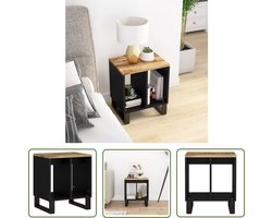 vidaXL Mango Wood Meubilair - Bijzettafel - Bijzettafel 40x31x46 cm massief mangohout en bewerkt hout - Houten Bijzet Tafeltje - Salontafel - Kleine Tafel