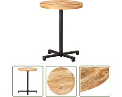 vidaXL Mangohout Tafel - Bistrotafel - Bistrotafel rond Ø60x75 cm ruw mangohout - Buitentafel - Eetkamerstoel - Terras Meubilair