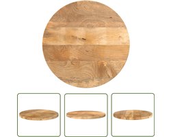 vidaXL Mangohout - Tafelblad - Tafelblad rond Ø 60x3,8 cm massief ruw mangohout - Ronde Tafel - Salontafel - Eettafel