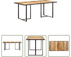 vidaXL Mangohouten Eettafel - Industriele Eettafel - Eettafel 180 cm ruw mangohout - Eetkamertafel - Eettafel Bruin - Salontafel