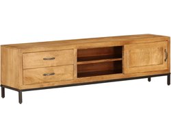vidaXL Mangohouten Tv-stand - Retro Tv-meubel - Tv-meubel 140x30x40 cm massief mangohout - Vintage Tv-tafel - Tv Kast - Media Lowboard