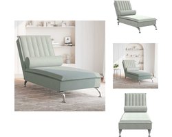 vidaXL - Massage - chaise - longue - met - bolster - fluweel - lichtgrijs