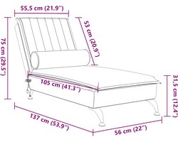 vidaXL - Massage - chaise - longue - met - bolster - fluweel - roze