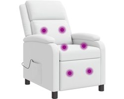 vidaXL - Massage - Relaxstoel - Wit - Kunstleer
