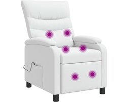 vidaXL - Massage - Relaxstoel - Wit - Kunstleer