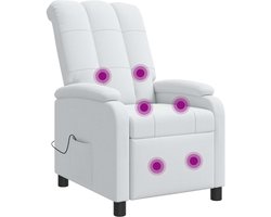 vidaXL - Massage - Relaxstoel - Wit - Stof