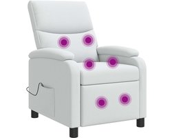 vidaXL - Massage - Relaxstoel - Wit - Stof