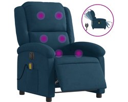 vidaXL - Massagestoel - elektrisch - verstelbaar - fluweel - blauw