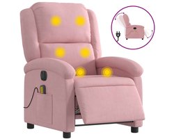 vidaXL - Massagestoel - elektrisch - verstelbaar - fluweel - roze