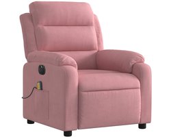 vidaXL - Massagestoel - elektrisch - verstelbaar - fluweel - roze