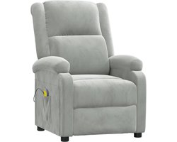 vidaXL - Massagestoel - fluweel - lichtgrijs