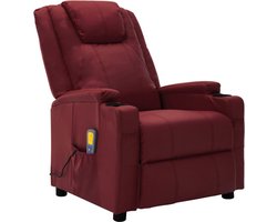 vidaXL - Massagestoel - kunstleer - wijnrood