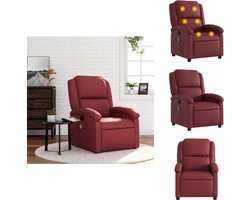 vidaXL Massagestoel - Massagestoelen - Fauteuil - Relaxfauteuil - Massagestoel verstelbaar kunstleer wijnrood