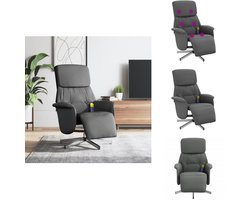 vidaXL Massagestoel - Massagestoelen - Massage Fauteuil - Fauteuil - Massagestoel verstelbaar met voetensteun stof donkergrijs