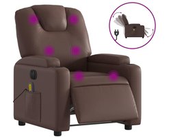 vidaXL - Massagestoel - verstelbaar - elektrisch - kunstleer - bruin