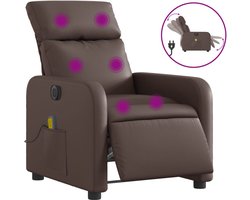 vidaXL - Massagestoel - verstelbaar - elektrisch - kunstleer - bruin