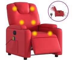 vidaXL - Massagestoel - verstelbaar - elektrisch - kunstleer - rood
