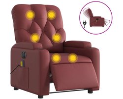 vidaXL - Massagestoel - verstelbaar - elektrisch - kunstleer - wijnrood