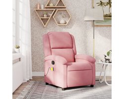 vidaXL - Massagestoel - verstelbaar - fluweel - roze