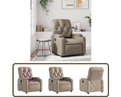 vidaXL Massagestoel - Verstelbaar - Kunstleer - Cappuccino Massagestoel - Lounge Stoel - Relaxstoel - Elektrische Massage - Ergonomische Stoel