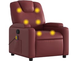 vidaXL - Massagestoel - verstelbaar - kunstleer - wijnrood