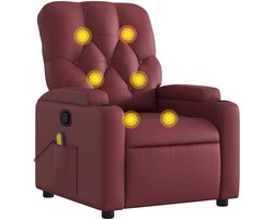 vidaXL - Massagestoel - verstelbaar - kunstleer - wijnrood