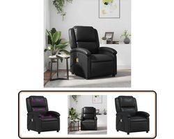 vidaXL Massagestoel - Verstelbaar Kunstleer Zwart Massagestoel - Lounge Stoel - Ergonomische Stoel - Elektrische Massage - Kunstleder