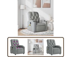 vidaXL Massagestoel - Verstelbaar - Lichtgrijs Massagestoel - Relaxstoel - Loungestoel - Elektrische Massage - Ergonomische Stoel