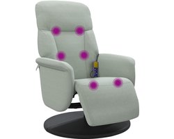 vidaXL - Massagestoel - verstelbaar - met - voetensteun - fluweel - lichtgrijs
