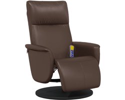 vidaXL - Massagestoel - verstelbaar - met - voetensteun - kunstleer - bruin