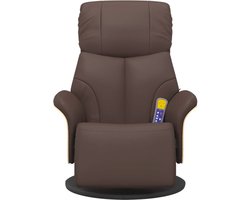 vidaXL - Massagestoel - verstelbaar - met - voetensteun - kunstleer - bruin