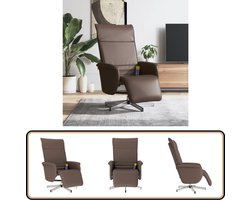 vidaXL - Massagestoel - verstelbaar - met - voetensteun - kunstleer - bruin