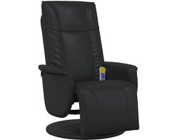 vidaXL - Massagestoel - verstelbaar - met - voetensteun - kunstleer - zwart