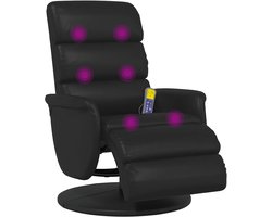 vidaXL - Massagestoel - verstelbaar - met - voetensteun - kunstleer - zwart