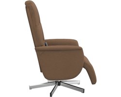 vidaXL - Massagestoel - verstelbaar - met - voetensteun - stof - bruin