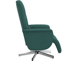 vidaXL - Massagestoel - verstelbaar - met - voetensteun - stof - donkergroen