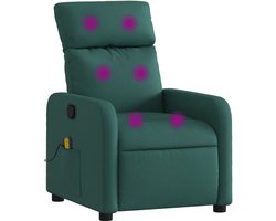 vidaXL - Massagestoel - verstelbaar - stof - donkergroen