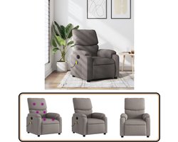 vidaXL Massagestoel - Verstelbaar - Taupe - 6-punts Massage Verstelbare Massagestoel - Massagestoel Taupe - Ergonomische Stoel - Relaxstoel - Lounge Stoel