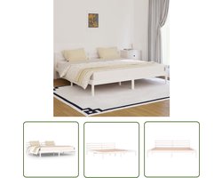 vidaXL Massief Grenenhout Bed - Houten Bed Frame - Bedframe massief grenenhout wit 200x200 cm - Modern Bed - Wit Bed Frame - King Size Bed