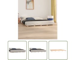 vidaXL Massief Grenenhout - Houten Bedframe - Bedframe massief grenenhout 180x200 cm - Bedframe 180x200 - Tweepersoons Bed - Bedstee