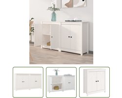 vidaXL Massief Hout - Dressoirs - Dressoirs 2 st 70x35x80 cm massief grenenhout wit - Grenenhout - Wit - Vintage