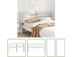 vidaXL Massief Hout - Hoofdbord - Hoofdbord met schappen 140 cm massief grenenhout wit - Houten Hoofdbord - Slaapkamerstijl - Opbergoplossing